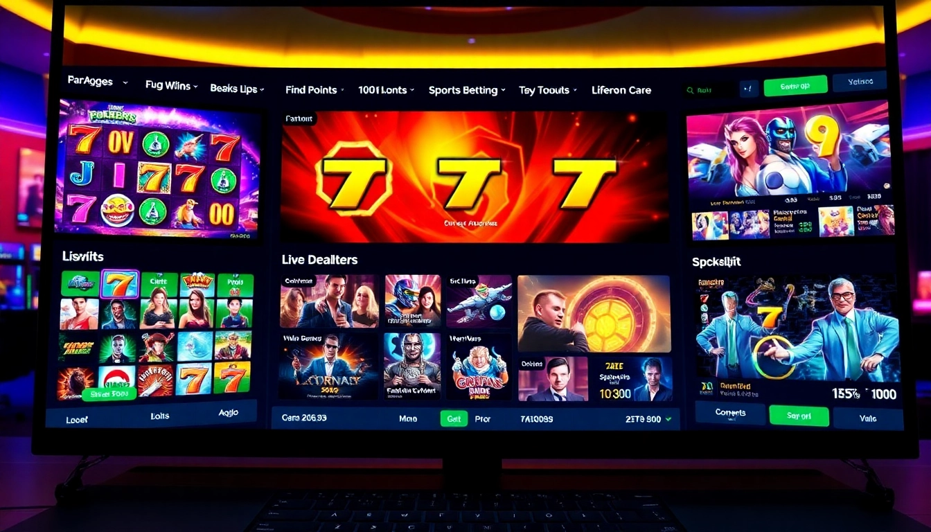 Engaging scene of ck4444 com gaming platform showcasing slots, live dealer, and sports betting interface with immersive visuals and vibrant colors for online gamers.