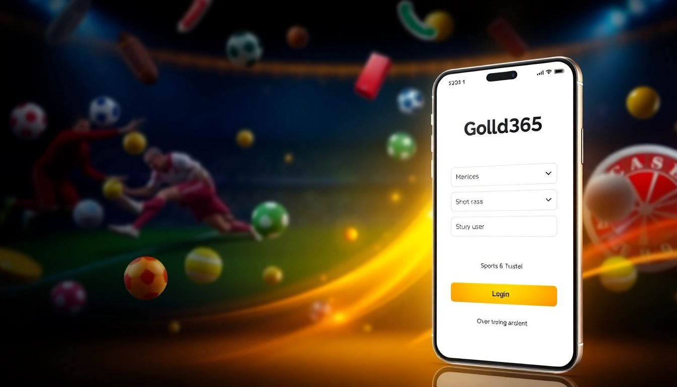 Gold365 Login page on a sleek mobile device, highlighting quick access and secure registration for sports and casino betting in India.