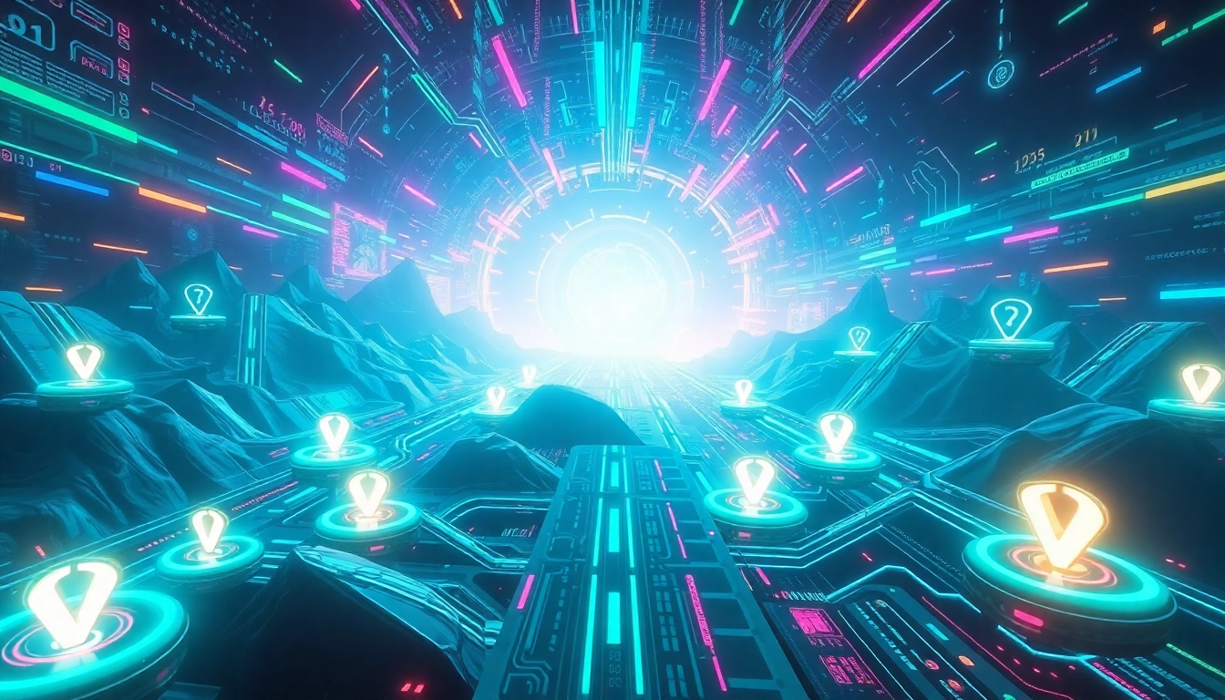 Visually engaging scene illustrating Metaverse Crypto News with digital assets and futuristic