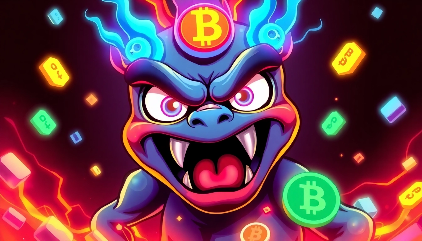 Detailed depiction of Angry Pepe Fork Token Supply with bold pepe character and blockchain